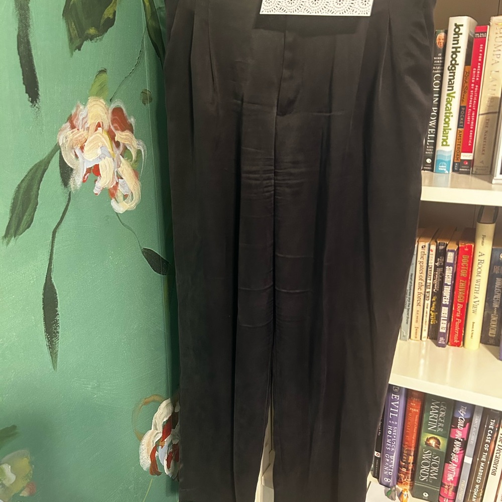 Amour Vert Black 100% Silk Pants